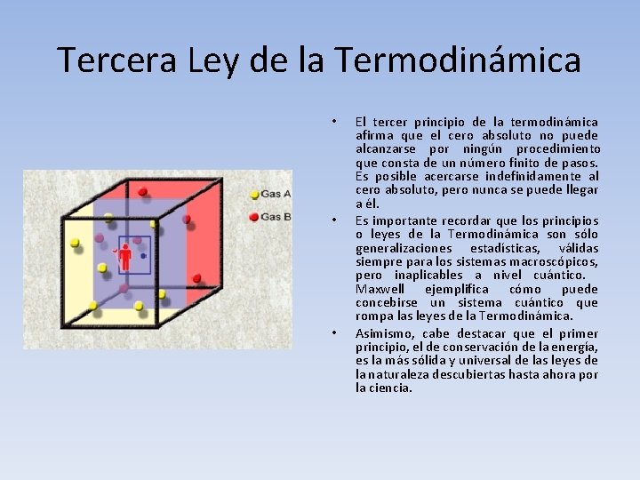 Tercera Ley de la Termodinámica • • • El tercer principio de la termodinámica