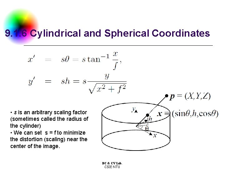 9. 1. 6 Cylindrical and Spherical Coordinates • s is an arbitrary scaling factor