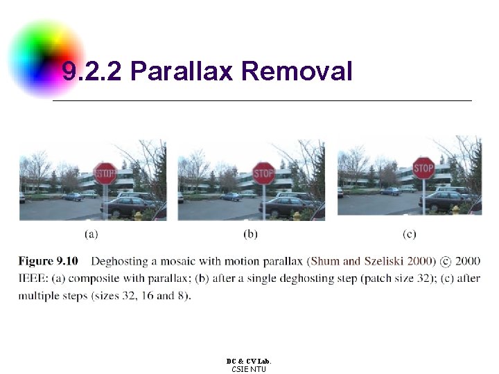 9. 2. 2 Parallax Removal DC & CV Lab. CSIE NTU 