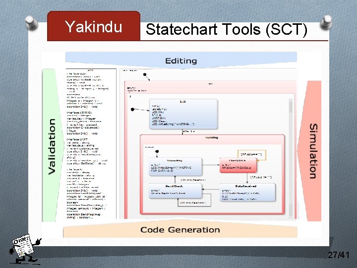 Yakindu Statechart Tools (SCT) 27/41 