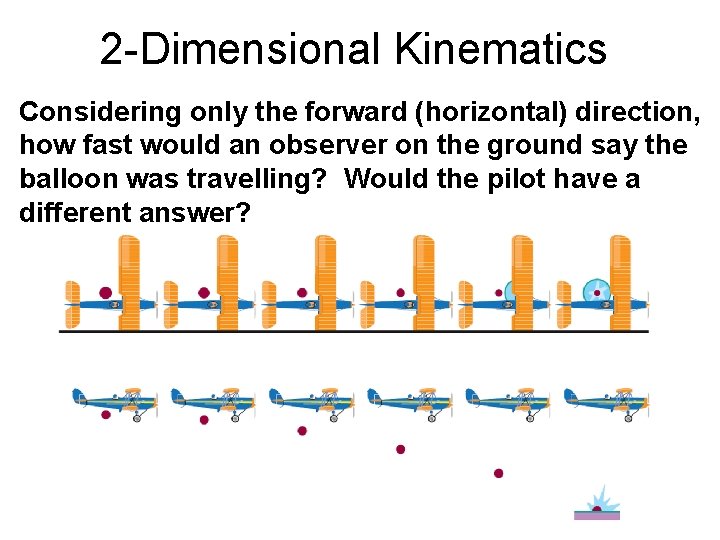 2 -Dimensional Kinematics Considering only the forward (horizontal) direction, how fast would an observer