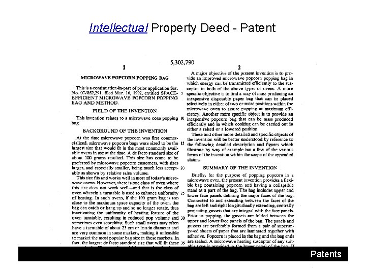 Intellectual Property Deed - Patents 