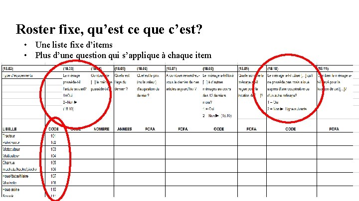 Roster fixe, qu’est ce que c’est? • Une liste fixe d’items • Plus d’une Roster fixe, qu’est ce que c’est? • Une liste fixe d’items • Plus d’une