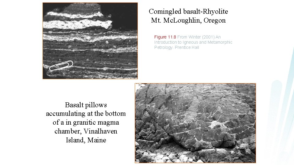 Comingled basalt-Rhyolite Mt. Mc. Loughlin, Oregon Figure 11. 8 From Winter (2001) An Introduction