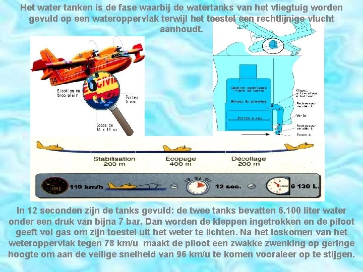 Het water tanken is de fase waarbij de watertanks van het vliegtuig worden gevuld