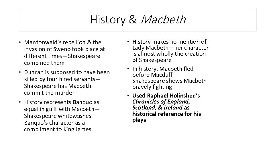 Macdonwald Context Macbeth A Christmas Carol Blood Brothers and