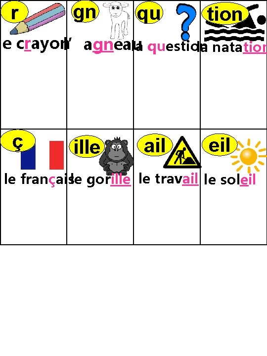 r gn qu tion le crayonl’agneau la question la natation ç ille ail eil