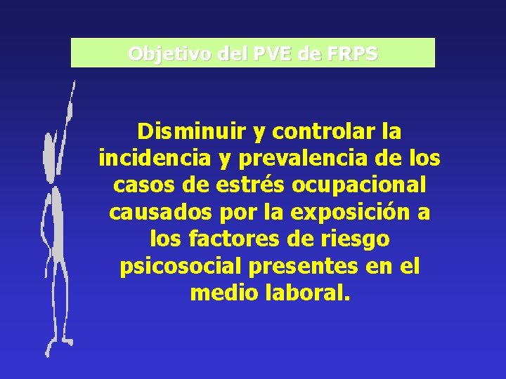 Objetivo del PVE de FRPS Disminuir y controlar la incidencia y prevalencia de los