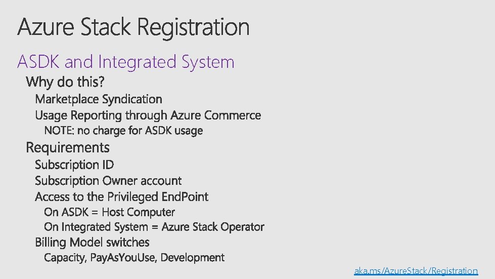 ASDK and Integrated System aka. ms/Azure. Stack/Registration 