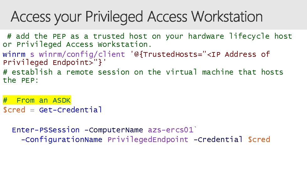 # add the PEP as a trusted host on your hardware lifecycle host or