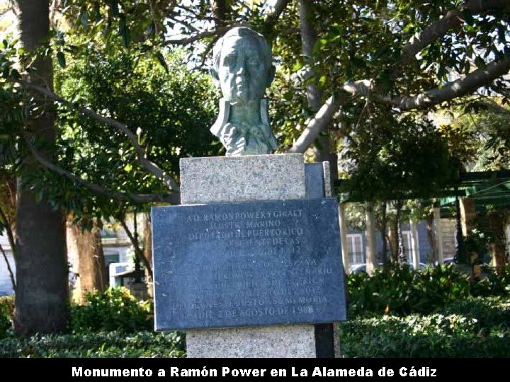 Monumento a Ramón Power en La Alameda de Cádiz 