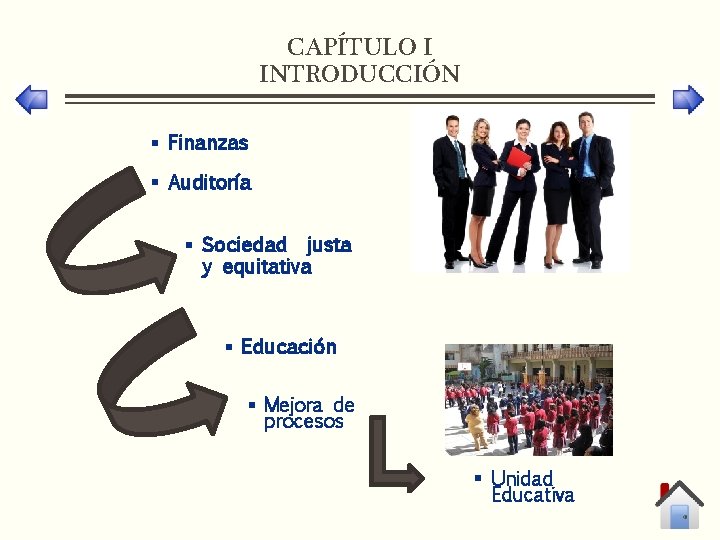 CAPÍTULO I INTRODUCCIÓN § Finanzas § Auditoría § Sociedad justa y equitativa § Educación