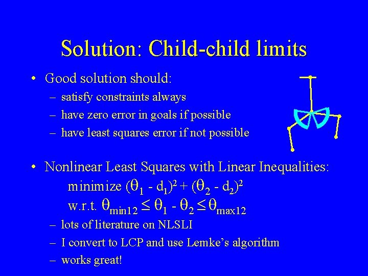 Solution: Child-child limits • Good solution should: – satisfy constraints always – have zero