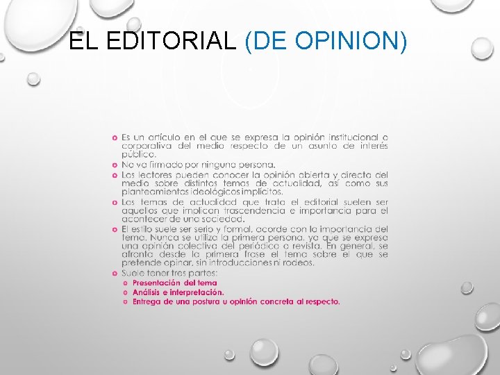 EL EDITORIAL (DE OPINION) 