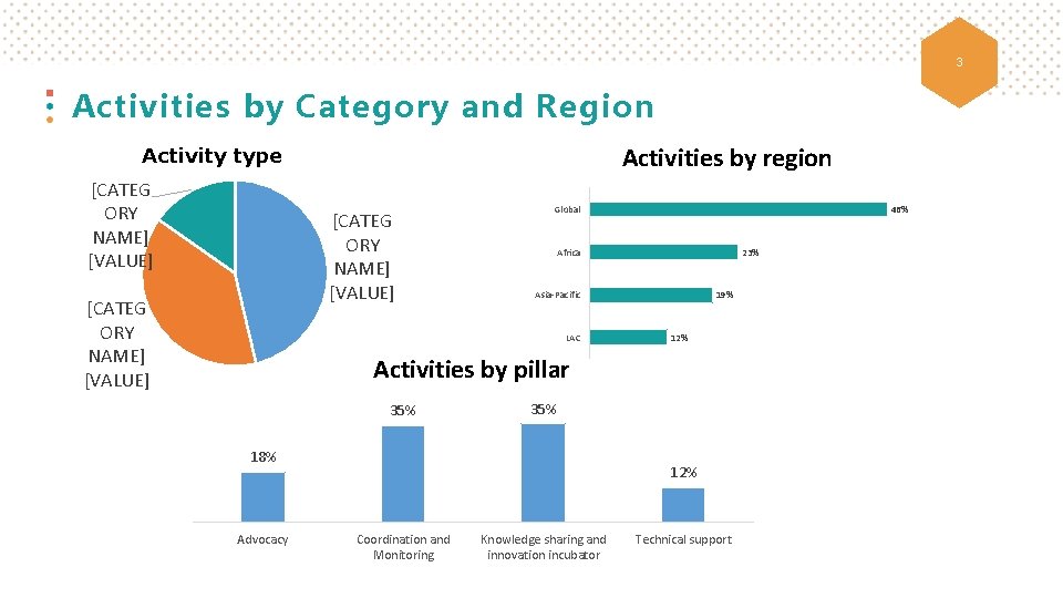 3 Activities by Category and Region Activities by region Activity type [CATEG ORY NAME]
