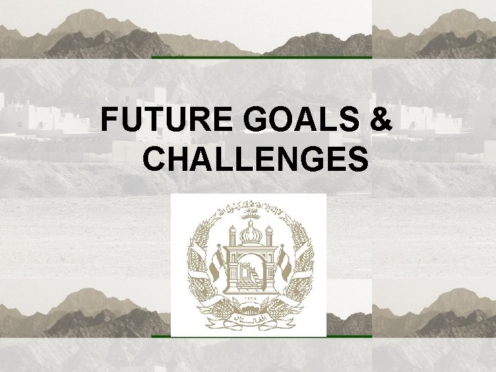 FUTURE GOALS & CHALLENGES 