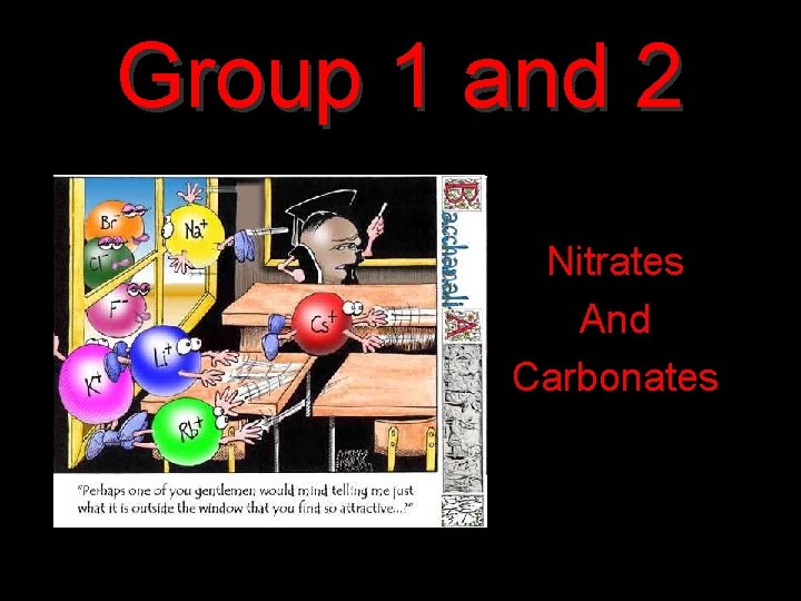 Group 1 and 2 Nitrates And Carbonates 