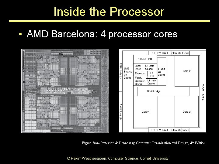 Inside the Processor • AMD Barcelona: 4 processor cores Figure from Patterson & Hennesssy, Inside the Processor • AMD Barcelona: 4 processor cores Figure from Patterson & Hennesssy,