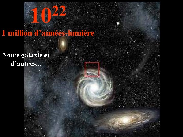 22 10 1 million d’années-lumière Notre galaxie et d’autres. . . 