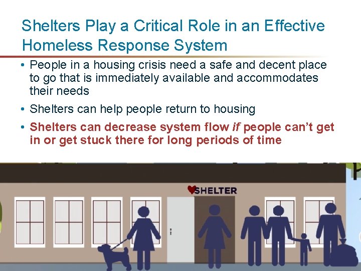 Shelters Play a Critical Role in an Effective Homeless Response System • People in