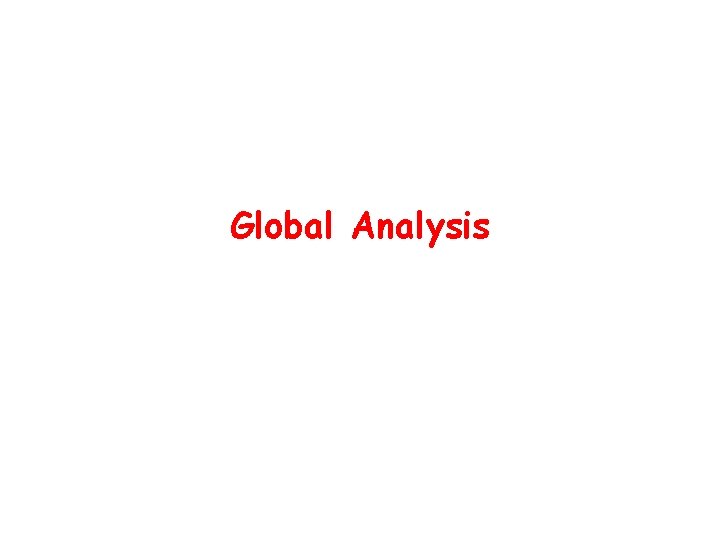 Global Analysis 