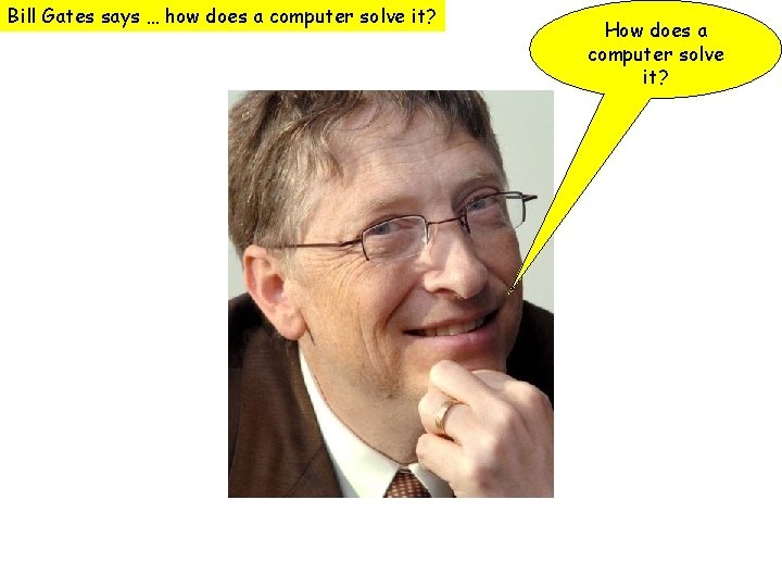 Bill Gates says … how does a computer solve it? How does a computer