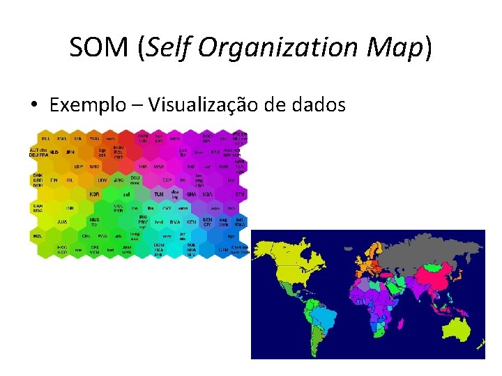 SOM (Self Organization Map) • Exemplo – Visualização de dados 