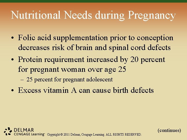 Chapter 11 Diet during Pregnancy and Lactation Copyright