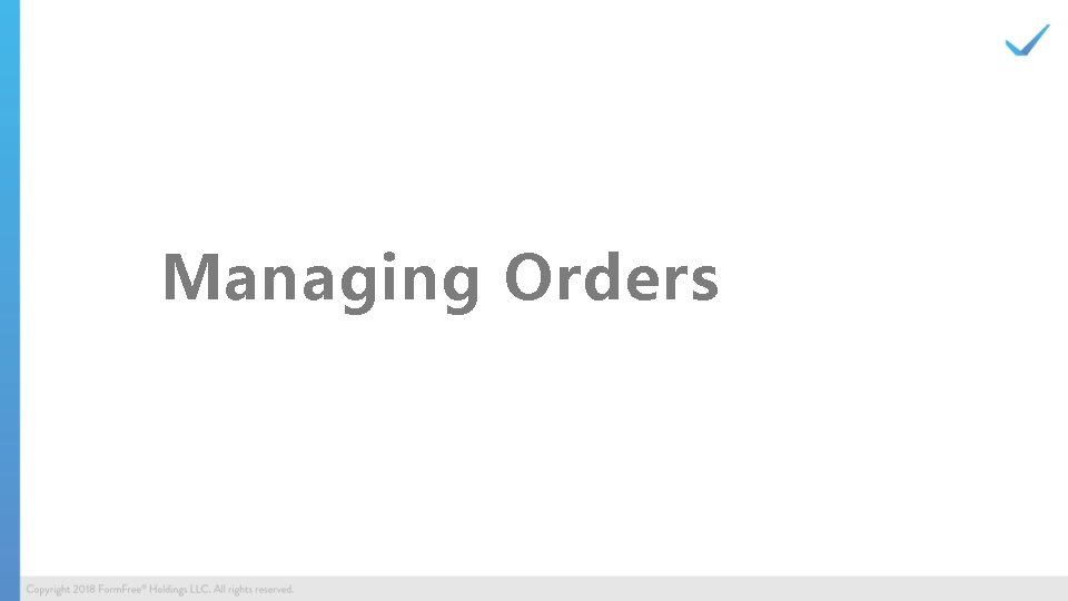 Managing Orders 