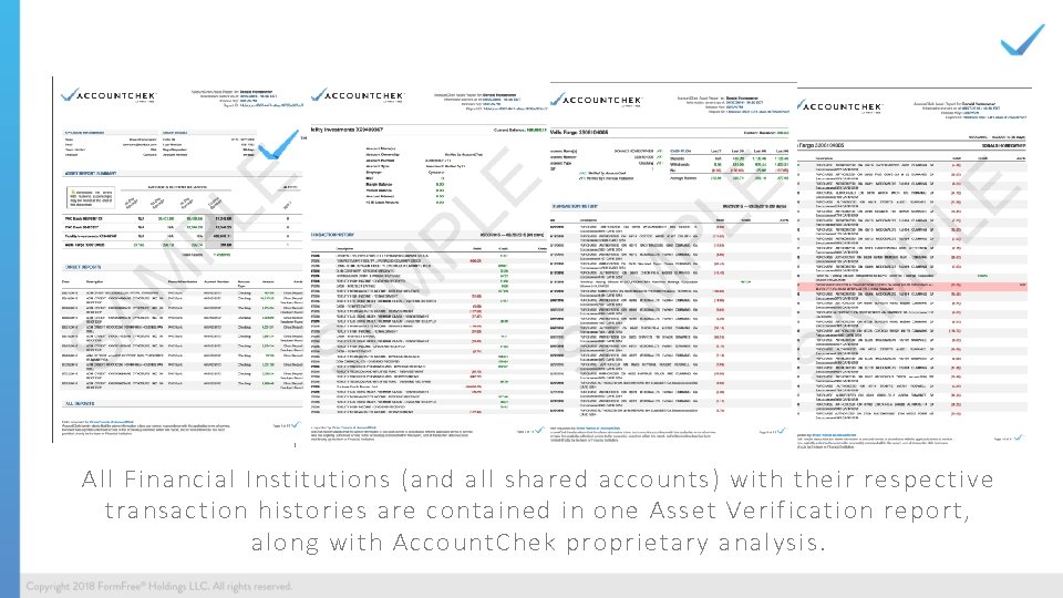 All Financial Institutions (and all shared accounts) with their respective transaction histories are contained