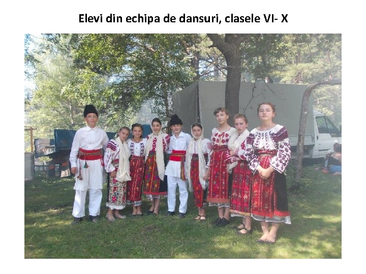 Elevi din echipa de dansuri, clasele VI- X 