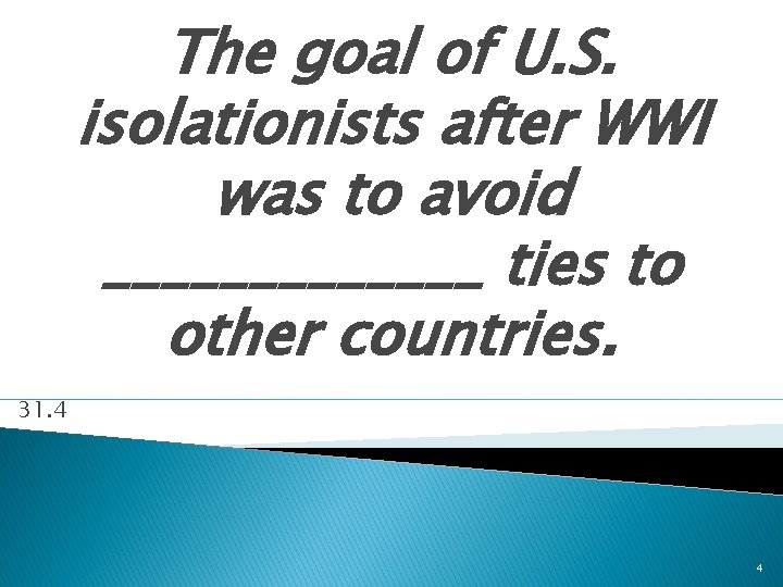 The goal of U. S. isolationists after WWI was to avoid _______ ties to