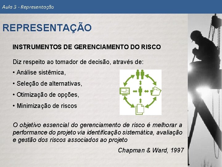 Aula 3 - Representação REPRESENTAÇÃO INSTRUMENTOS DE GERENCIAMENTO DO RISCO Diz respeito ao tomador