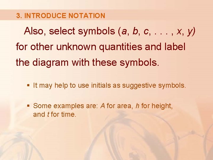 3. INTRODUCE NOTATION Also, select symbols (a, b, c, . . . , x,