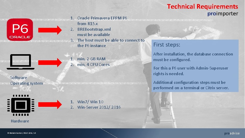 Technical Requirements 1. Oracle Primavera EPPM P 6 from R 15. x 2. BREBootstrap.