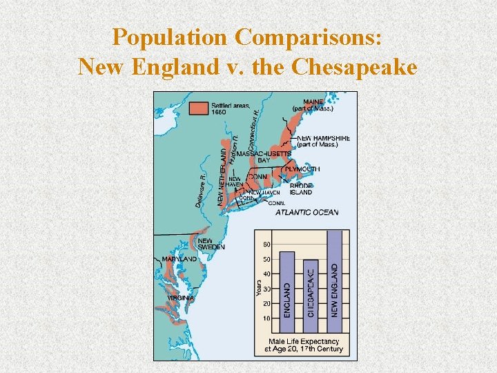 Population Comparisons: New England v. the Chesapeake 