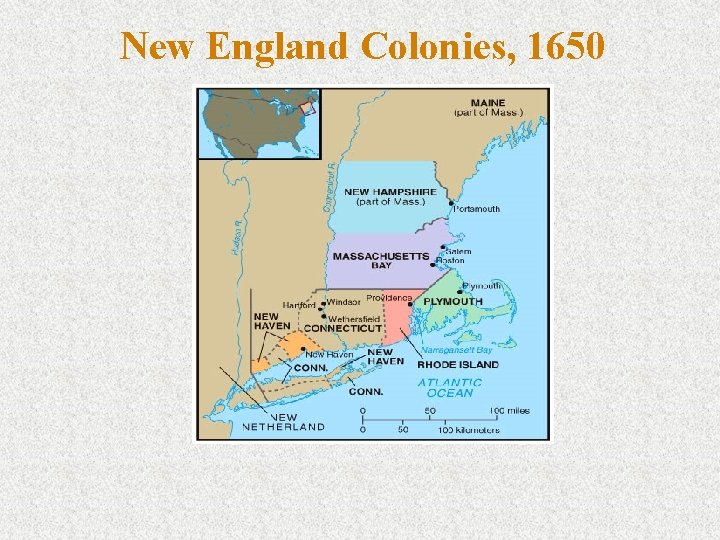 New England Colonies, 1650 