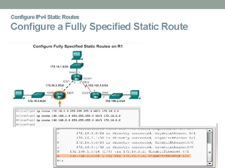 Configure IPv 4 Static Routes Configure a Fully Specified Static Route 