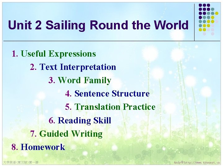 Unit 2 Sailing Round the World At sixtyfive