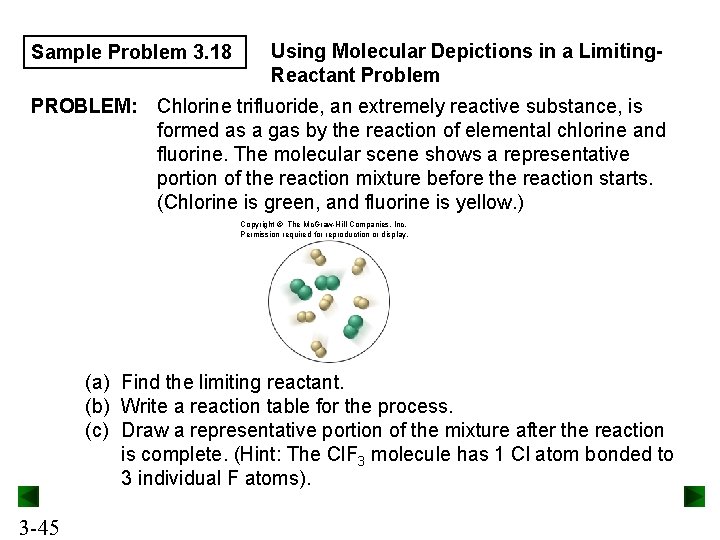 Sample Problem 3. 18 Using Molecular Depictions in a Limiting. Reactant Problem PROBLEM: Chlorine Sample Problem 3. 18 Using Molecular Depictions in a Limiting. Reactant Problem PROBLEM: Chlorine