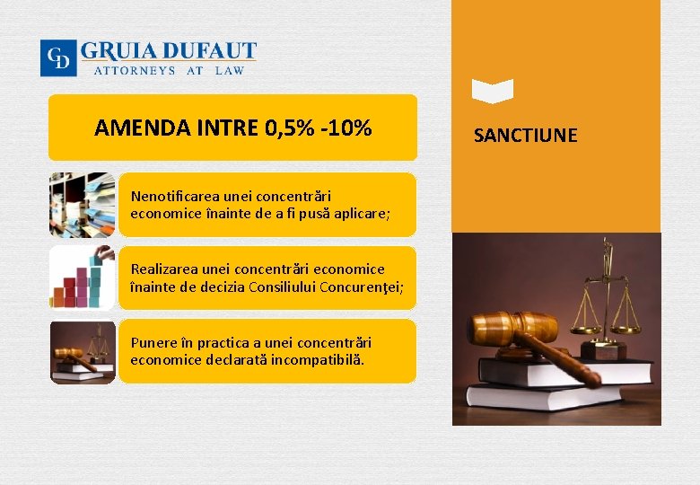 AMENDA INTRE 0, 5% -10% Nenotificarea unei concentrări economice înainte de a fi pusă