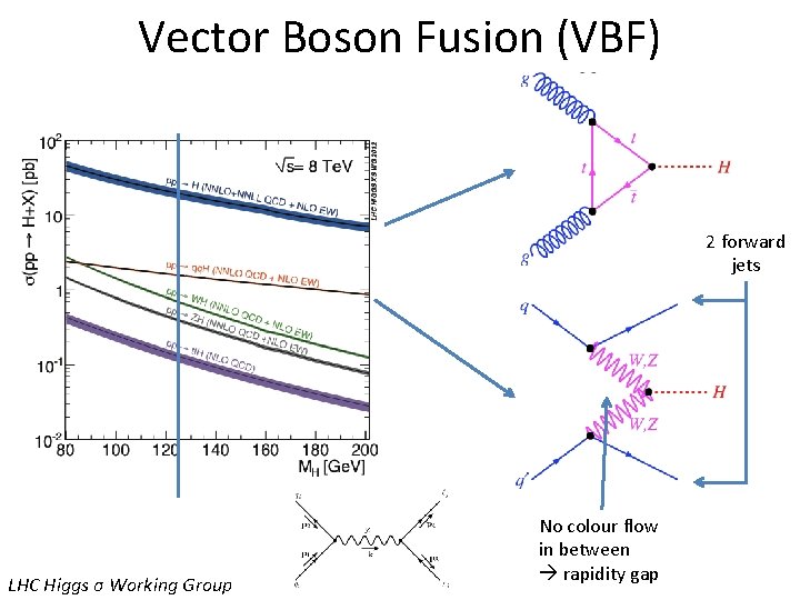 Vector Boson Fusion (VBF) 2 forward jets LHC Higgs σ Working Group No colour Vector Boson Fusion (VBF) 2 forward jets LHC Higgs σ Working Group No colour