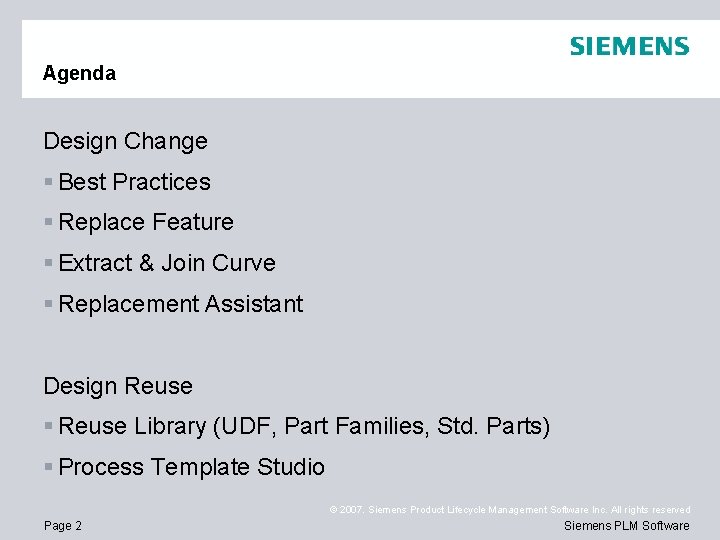 Agenda Design Change § Best Practices § Replace Feature § Extract & Join Curve Agenda Design Change § Best Practices § Replace Feature § Extract & Join Curve