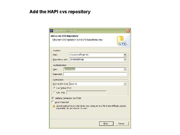 Add the HAPI cvs repository 