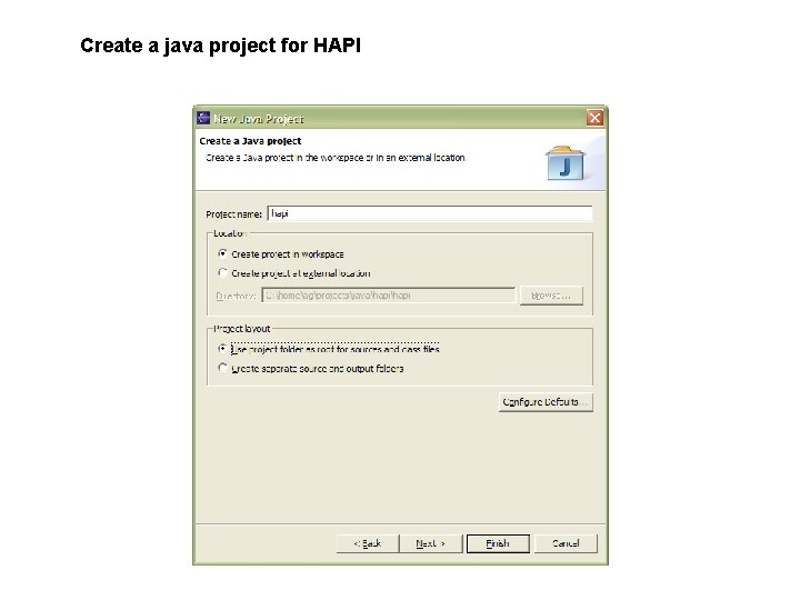 Create a java project for HAPI 