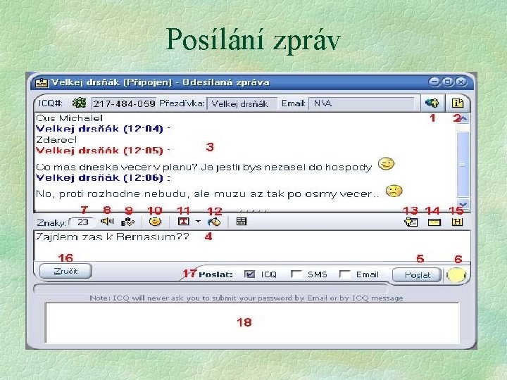 Posílání zpráv 