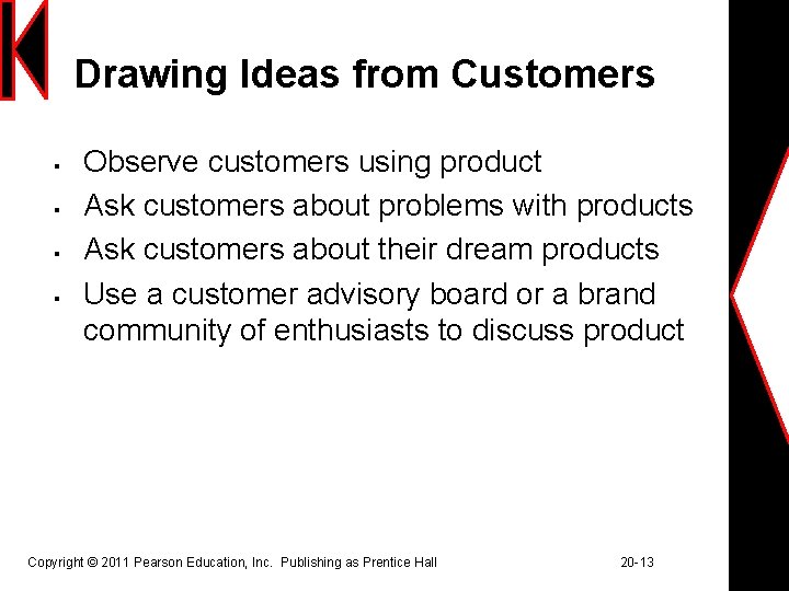 Drawing Ideas from Customers § § Observe customers using product Ask customers about problems