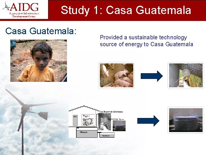 Study 1: Casa Guatemala: Provided a sustainable technology source of energy to Casa Guatemala