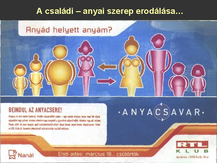 A családi – anyai szerep erodálása… 