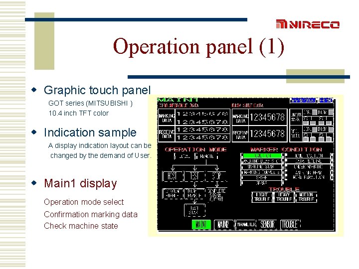 Operation panel (1) w Graphic touch panel GOT series (MITSUBISHI ) 10. 4 inch